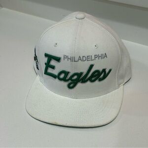 Mitchell & Ness White and Green Eagles Hat